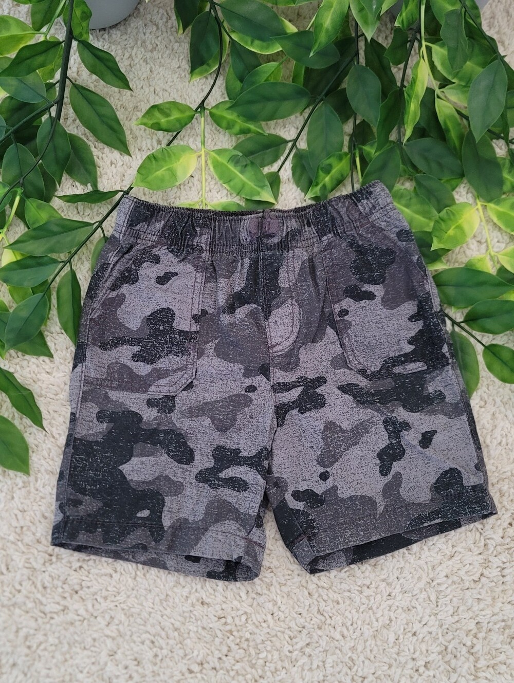 Toddler Boy Grey Camo Shorts (4T)